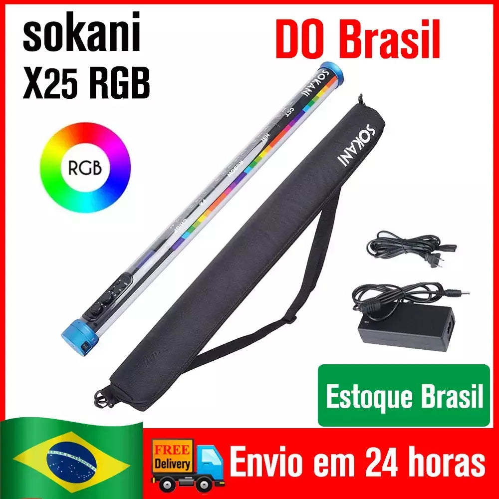 (DO Brasil) Sokani X25 X25-kit RGB LED Luz de vídeo portátil Luz de enchimento para TikTok YouTube Live Streaming Studio