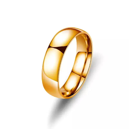 Anel de titânio simples de 6mm, feminino, masculino, evita alergias, alto polimento, anéis de casamento, aço inoxidável, casal, joias de dedo, presentes