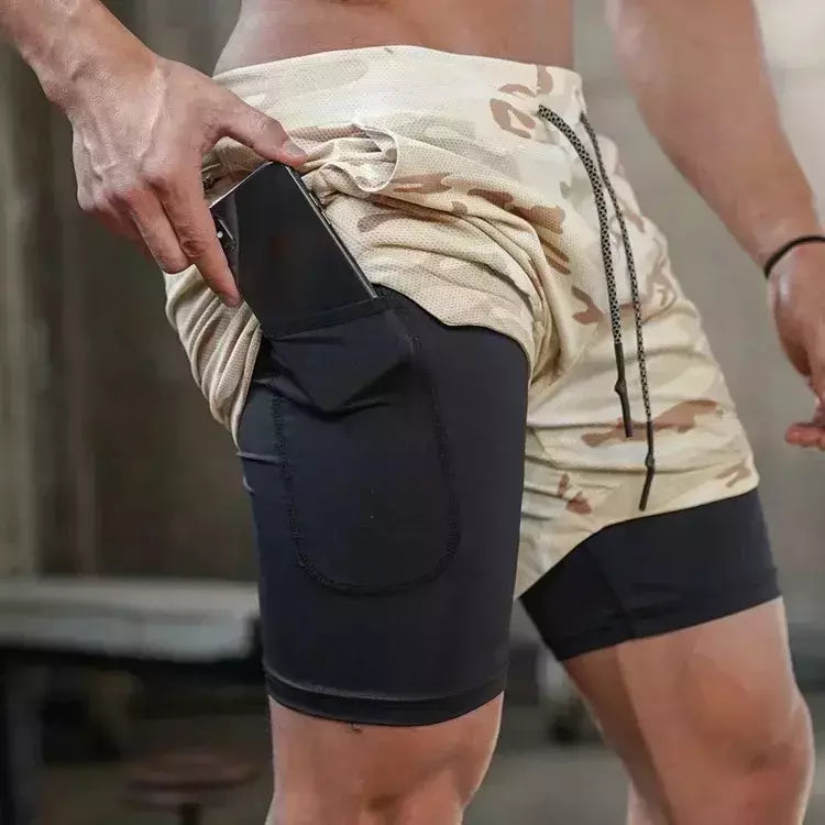 Masculino Anime 2 em 1 Calções Esportivos, Calções de Compressão Atlético Calças de Treino Fitness Running Sportwear, Desempenho Ginásio