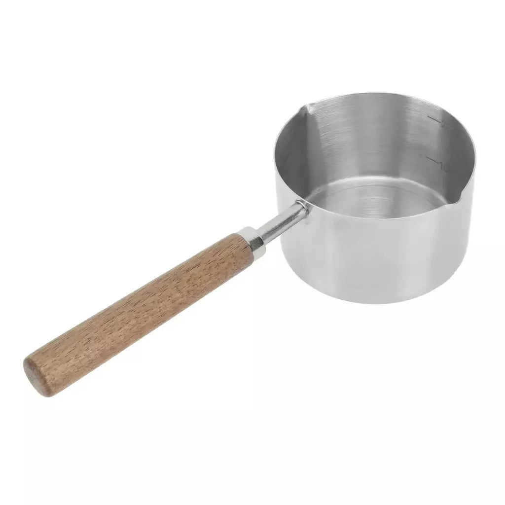 Mini Saucepan em aço inoxidável 304, aderência confortável, evitar queimaduras, panela portátil com balança, óleo, leite, manteiga, aquecedor, 200ml
