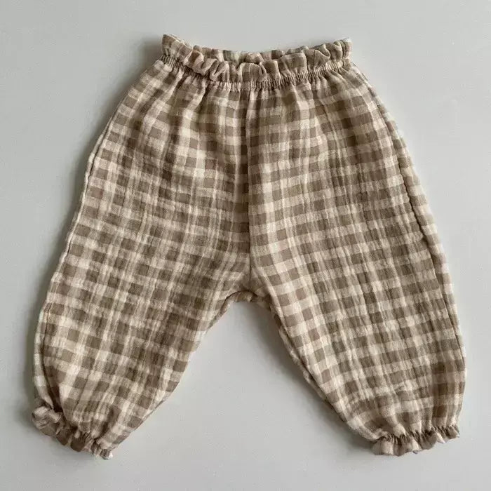 Calças de bebê de algodão orgânico recém-nascidos outono primavera verão inverno bonito impressão macia musselina roupas calças pantalons capris