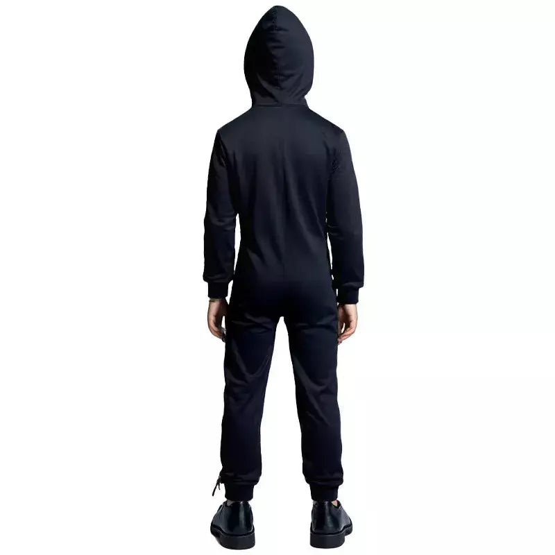Halloween meninos trajes esqueleto horror preto luminoso fantasma apertado com capuz macacão palco papel traje desempenho terno