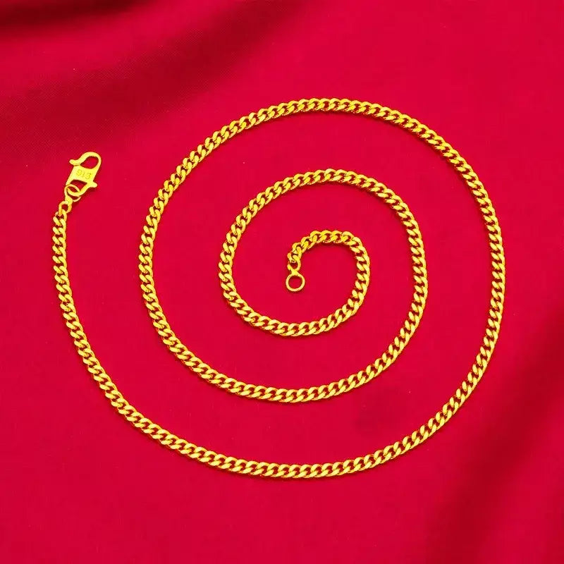 Feminino 9999 24k ouro real massa frita torção corrente colar de ouro moda massa frita torções colar de jóias de ouro