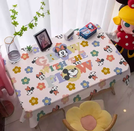 Toalha De Mesa Mickey Mouse Dos Desenhos Animados Da Disney Para Crianças, Mesa De Jantar Americana, Toalha De Mesa De Café Retro, Toalha De Mesa Quadrada