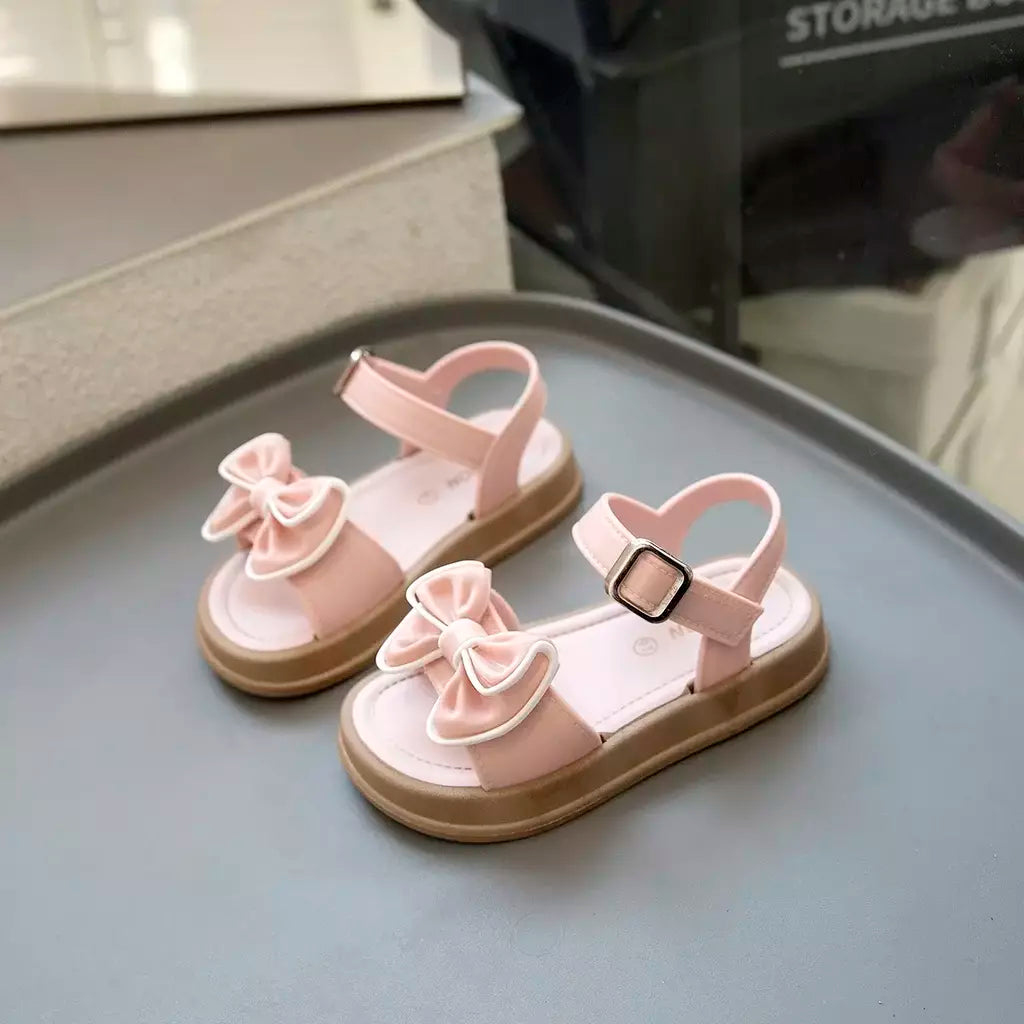 Meninas princesa sandálias de verão crianças verão sapatos de praia sapatos de dedo do pé aberto moda bowknot casual meninas sandálias sapatos de verão