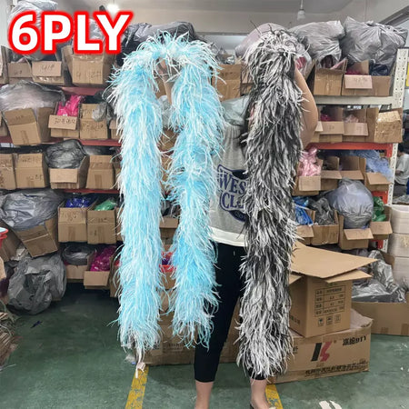Boa de penas de avestruz arco-íris, 6/10/20 camadas, acessórios de festa fofos para mulheres, halloween, carnaval, cosplay, decoração de casamento, fantasia diy