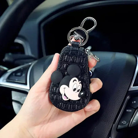 Caso chave do carro dos desenhos animados mickey minnie pato donald decoração anime figura auto chave proteção caso interior ornamento acessórios