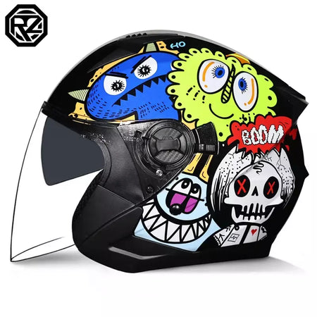 2025 mais recente capacete da motocicleta de alta qualidade metade cobrindo lente dupla cascos para motos masculino feminino casal capacetes de moto