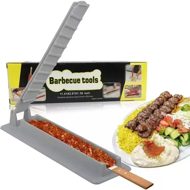 Fabricante de kebab molde de plástico kabob fabricante imprensa churrasco espeto carne manual kebab fazendo ferramenta churrasco gadget plástico kebab imprensa molde