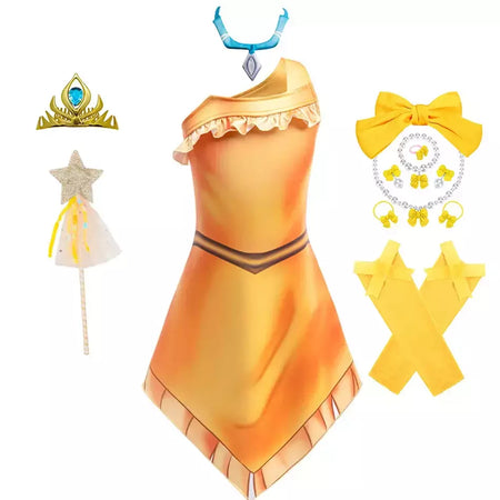 Indiano pocahontas princesa cosplay vestido meninas matoaka festa de halloween disfarce traje crianças dos desenhos animados filme fantasia outfits