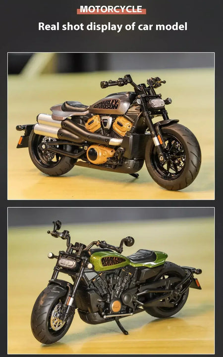 Simulação 1/12 davidson SPORTSTER-S motocicleta de liga off-road, ornamentos de modelo para crianças brinquedos para meninos presentes de feriado