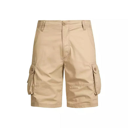 Calções de algodão de bolso múltiplo masculino, macacão de cor sólida de alta qualidade, casual ao ar livre, calças curtas esportivas, novo verão