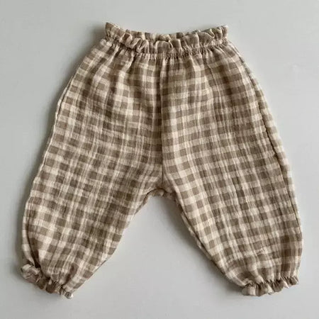 Calças de bebê de algodão orgânico recém-nascidos outono primavera verão inverno bonito impressão macia musselina roupas calças pantalons capris