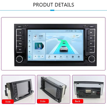 Leitor multimídia carro com Bluetooth, Android 13, 2 Din, Carplay para Touareg T5 Transporter, Volkswagen VW 2002-2010, Auto Bluetooth