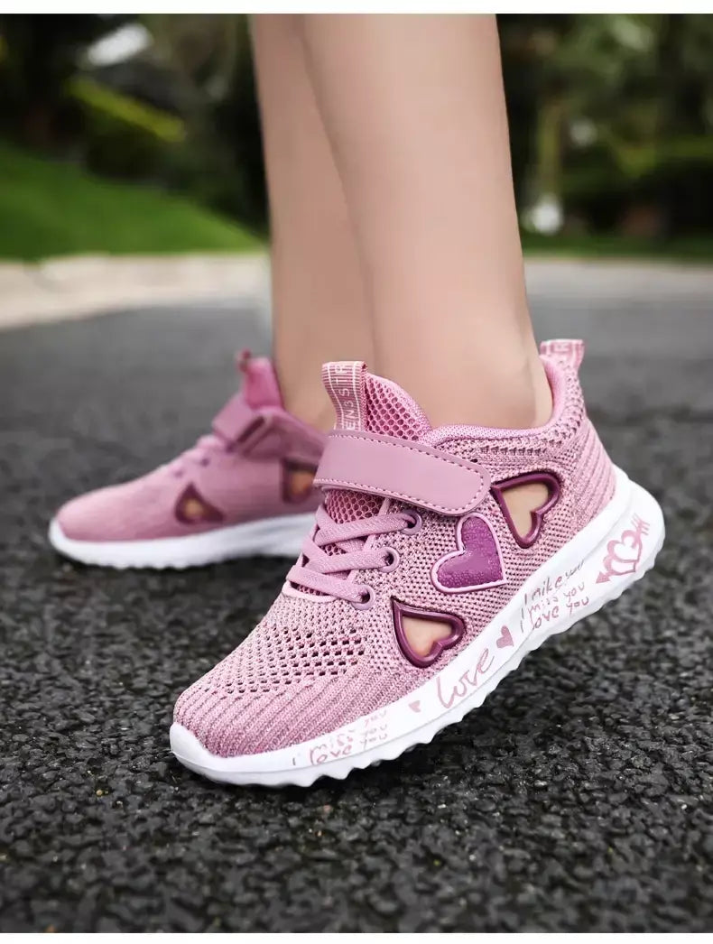Meninas sapatos casuais luz malha tênis crianças verão primavera outono tenis bonito esporte dos desenhos animados feminino correndo meia calçado