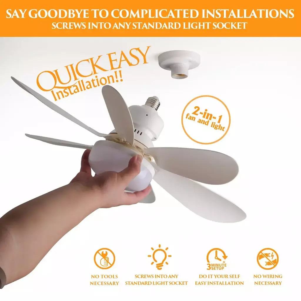Ventilador de teto LED 40W E27 com controle remoto para escurecimento, adequado para sala de estar, estudo, uso doméstico, 85-265V