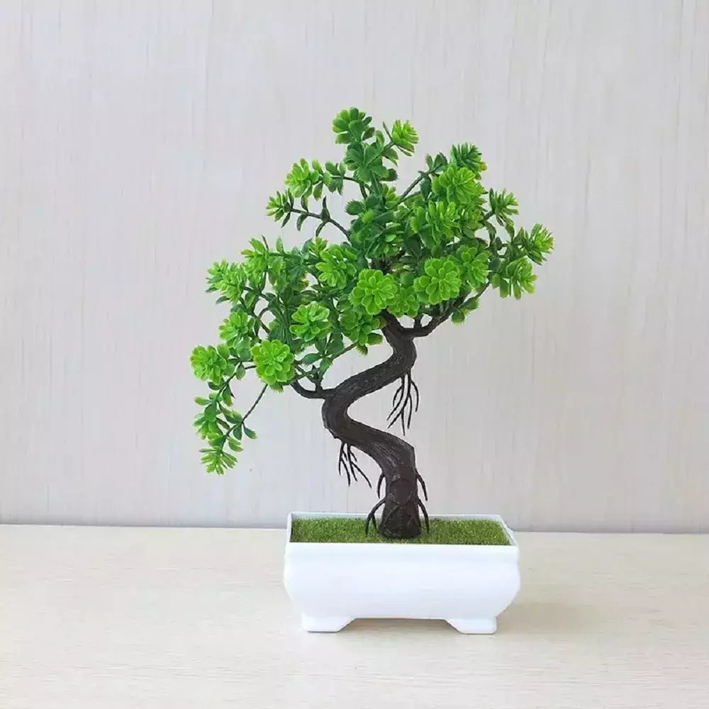 Plantas de plástico artificiais bonsai pequeno vaso de árvore planta falsa vaso de flores arranjo de jardim ornamentos quarto decoração de mesa de casa