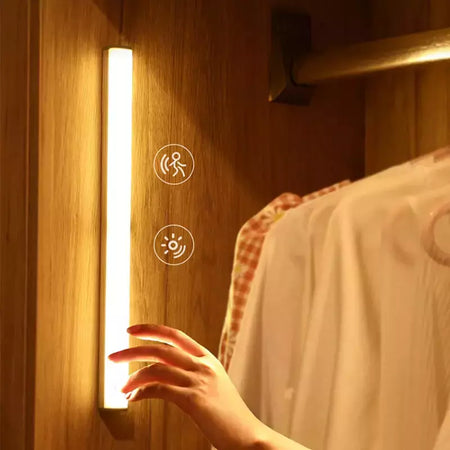 Luz noturna LED sem fio com sensor de movimento, lâmpada do armário, cozinha, quarto, detector, armário, retroiluminação da escadaria