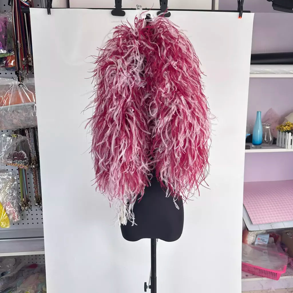 Boa de penas de avestruz arco-íris, 6/10/20 camadas, acessórios de festa fofos para mulheres, halloween, carnaval, cosplay, decoração de casamento, fantasia diy