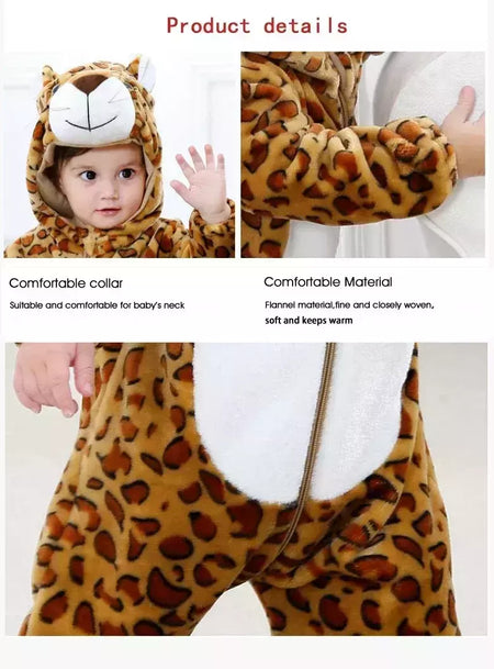 Macacão de flanela para bebés, Macacão Kigurumi, Macaco, Unicórnio, Vaca, Leão, Animal Cosplay, Pijama para 1 a 4 anos Crianças, Meninos, Inverno