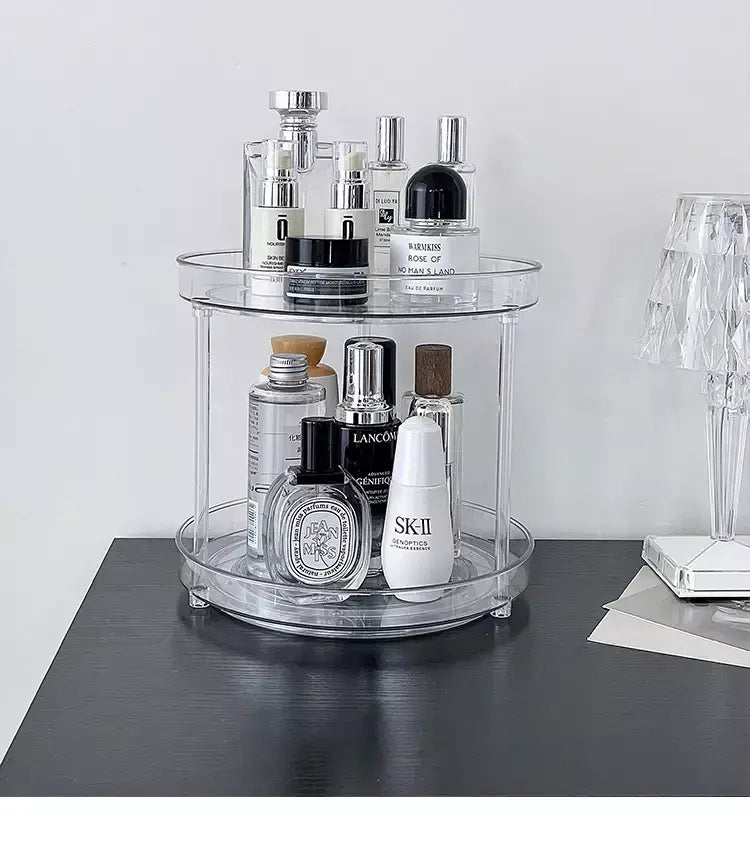 360 ° Rack giratório para cosméticos, prateleira para banheiro, grande capacidade, perfume, aromaterapia, cuidados com a pele, organizador de armazenamento de produtos