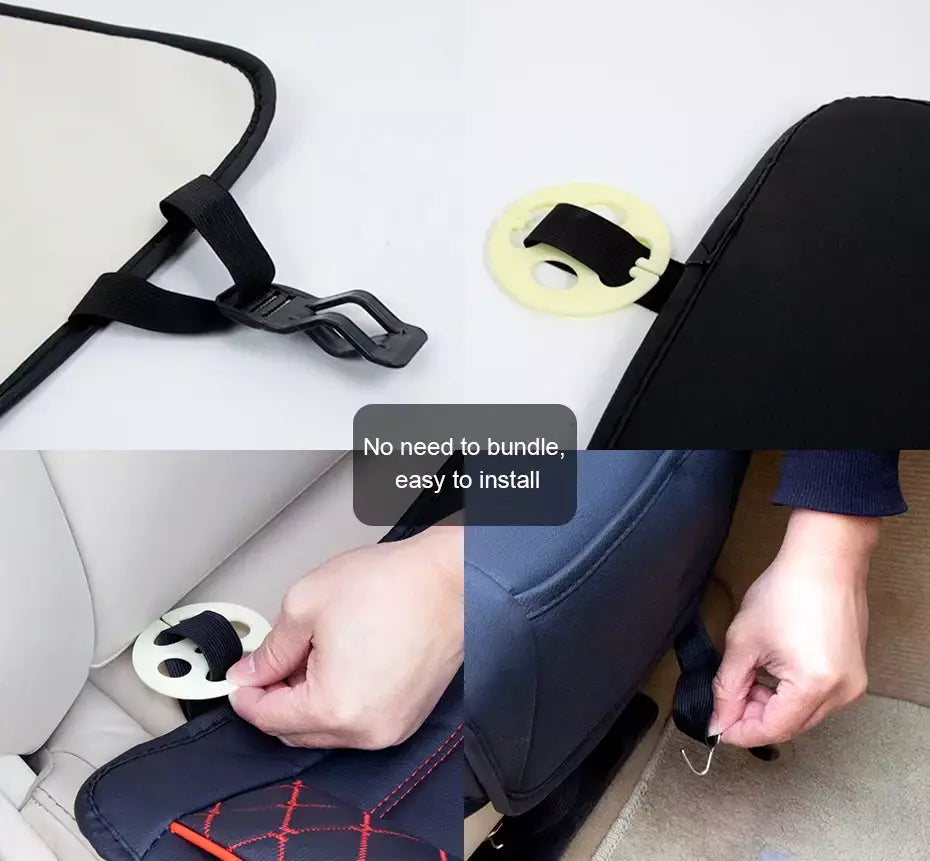 SEAMETAL Capa de assento de carro totalmente cercada, couro PU premium, protetor de assento automático, almofada anti-arranhões, tapete de proteção para cadeira