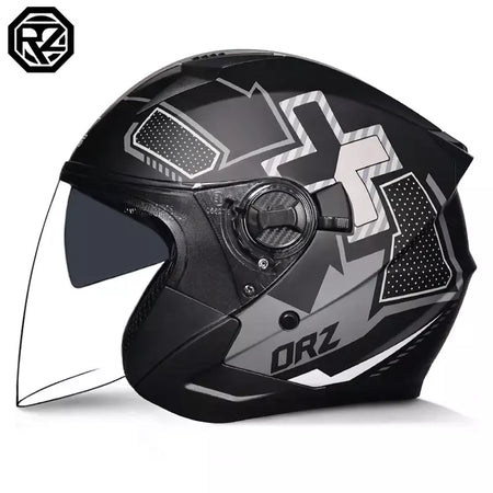 2025 mais recente capacete da motocicleta de alta qualidade metade cobrindo lente dupla cascos para motos masculino feminino casal capacetes de moto