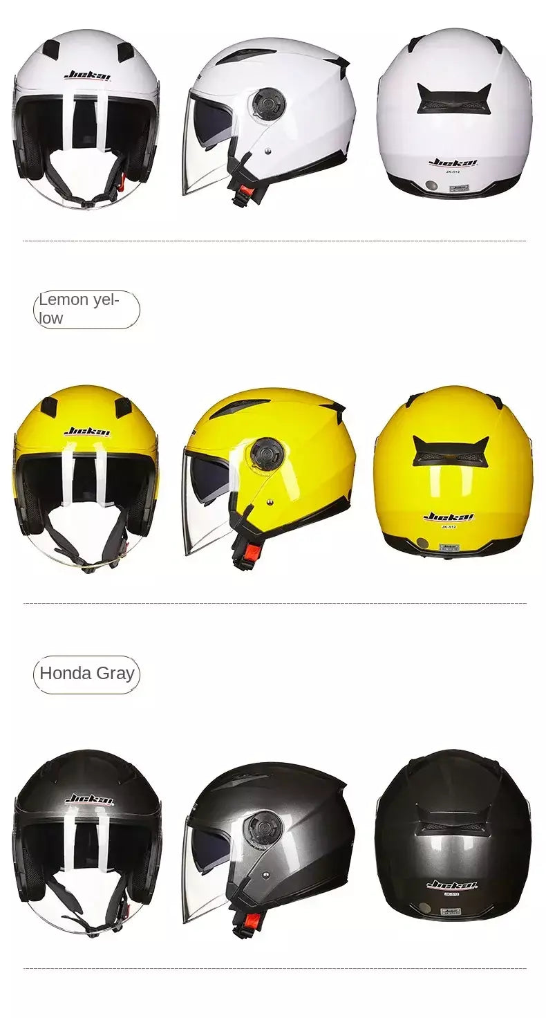 Homens motocicleta metade capacetes lente dupla scooter moto capacete casco aldeia equitação capacete de moto motocross capacetes-JIEKAI