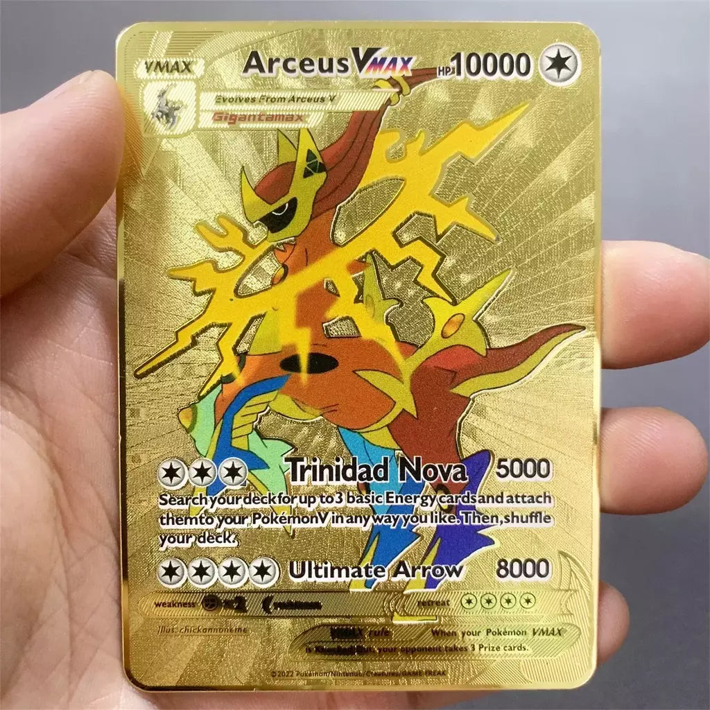 999999 Pontos hp pokemon cartão de metal charizard ouro metal super cartões inglês cartão mewtwo vmax mega anime jogo coleção presentes