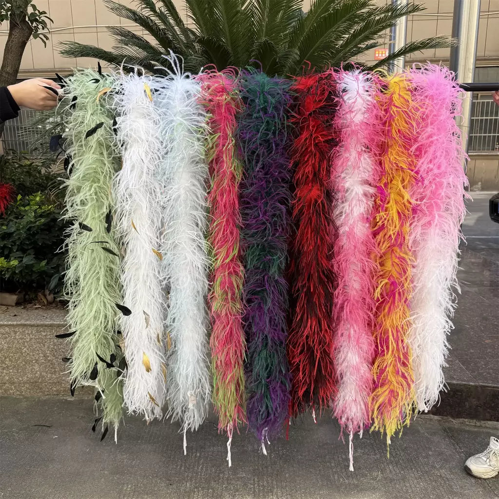 Boa de penas de avestruz arco-íris, 6/10/20 camadas, acessórios de festa fofos para mulheres, halloween, carnaval, cosplay, decoração de casamento, fantasia diy