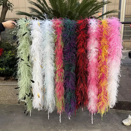 Boa de penas de avestruz arco-íris, 6/10/20 camadas, acessórios de festa fofos para mulheres, halloween, carnaval, cosplay, decoração de casamento, fantasia diy