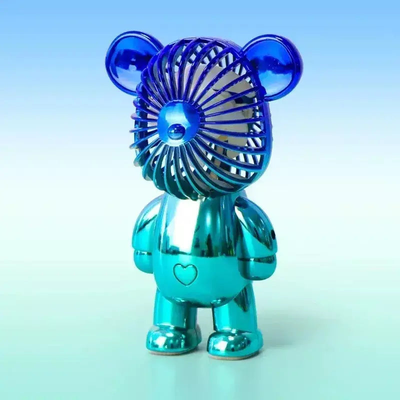 2024 galvanoplastia mudança gradual urso ventilador mini cor graffiti ventilador portátil de carregamento usb pequeno ventilador refrigeração ventiladores elétricos