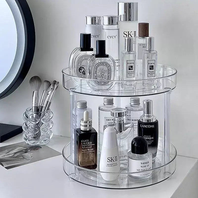 360 ° Rack giratório para cosméticos, prateleira para banheiro, grande capacidade, perfume, aromaterapia, cuidados com a pele, organizador de armazenamento de produtos