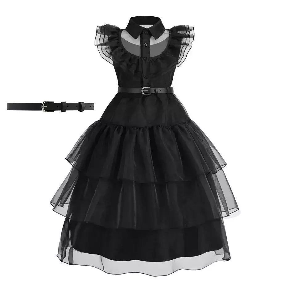 Crianças elsa ariel traje meninas quarta-feira dança disfarce crianças rapunzel vestido elegante barbi cosplay halloween fantasia 3-12t