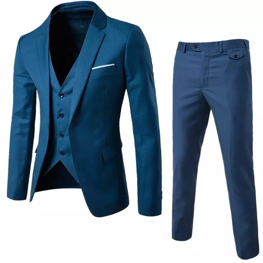 Ternos formais masculinos completos, conjuntos elegantes de blazers, roupas de casamento, calças, jaquetas, fantasias de luxo, negócios de casamento, 2 peças