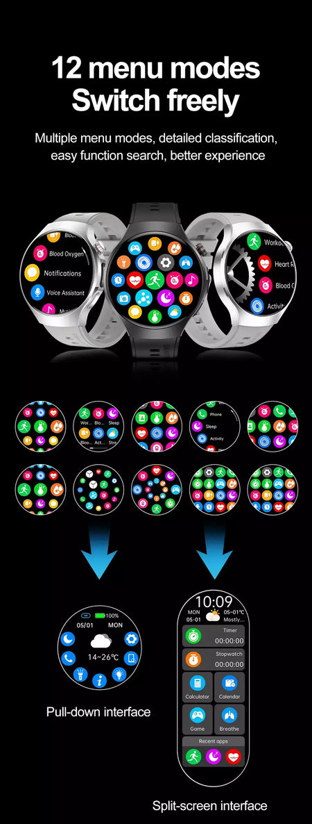Novo relógio inteligente masculino tela de toque completa bússola bluetooth chamada lanterna esportes atividade fitness freqüência cardíaca à prova dwaterproof água smartwatch