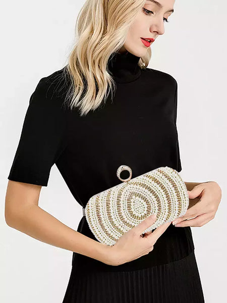 Bolsa elegante de strass para mulheres, bolsas de noite de luxo femininas, elegante bolsa pérola, festa de casamento nupcial, bolsa designer, nova