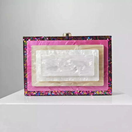 Saco de noite de luxo acrílico para mulheres, sacos na moda, bolsas de marca verde, bege, festa, casual, caixa bonito, mini embreagem, bolsa, carteira, carteira, novo
