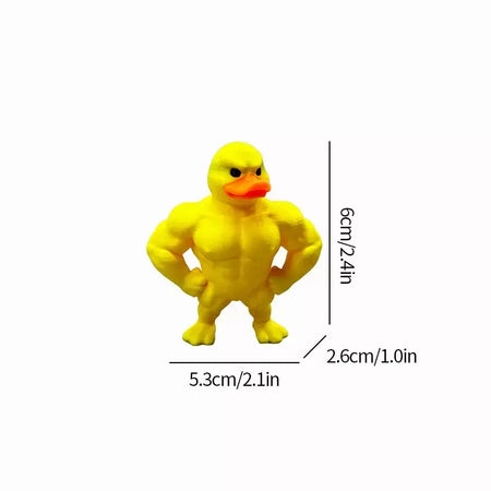 Estatueta de pato muscular ornamento acessório de mesa 3d impresso brinquedo de pato engraçado acessório de escritório presentes de aniversário