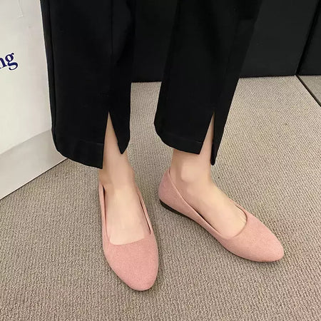 Sapatilhas de camurça falsa para mulheres, sapatos de barco, mocassins pretos, cor doce, senhoras, novo estilo, 2024