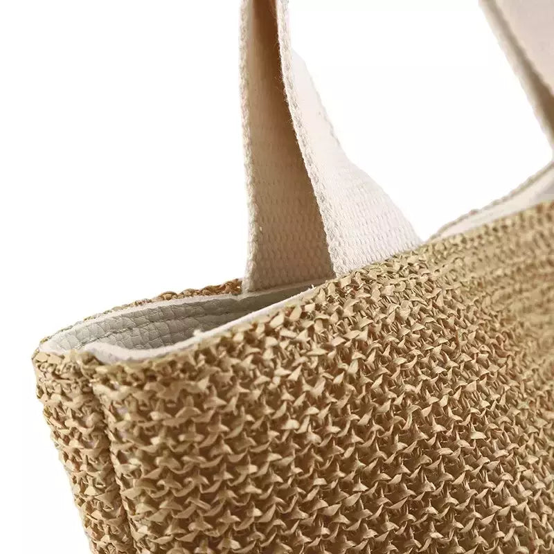 Fsafashion-bolsa de tecido palha para mulheres, bolsa casual para férias, bolsas com alça superior, bolsas de ombro retrô artesanais, moda feminina, 2024