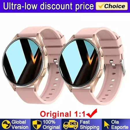 Samsung-Galaxy Smartwatch para homens e mulheres, monitoramento de saúde AMOLED, relógio impermeável, assistente de voz, chamada Bluetooth, relógio inteligente, 2022