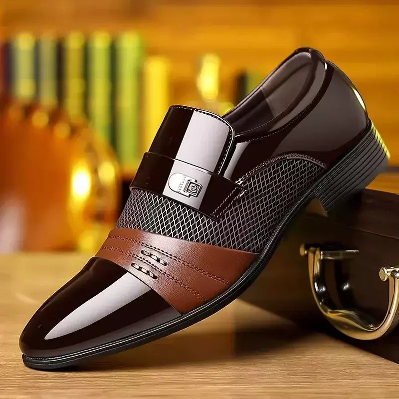 Sapato masculino de couro preto, sapatos Oxford formais, sapato vestido masculino, Festa, Escritório, Negócios, Casual