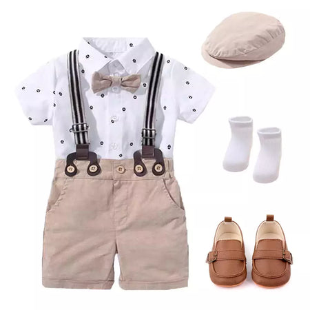 Recém-nascido Bebê Menino Vestuário Terno, Bonito Romper Bow Set, Aniversário Festival Presente, Macacão Chapéu, Criança Meninos, Vestido De Roupa De Casamento, Quente