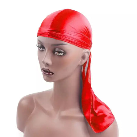 Elasticidade baotou boné faixas de cabelo simulação sedosa durag cauda longa chapéu pirata bandana turbante para crianças criança fita acessórios