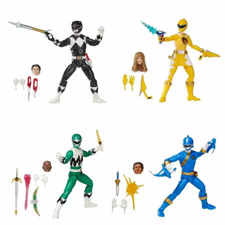 Hasbro power rangers relâmpago coleção dino trovão amarelo ranger/lost galaxy verde/força selvagem azul figura de ação modelo presentes