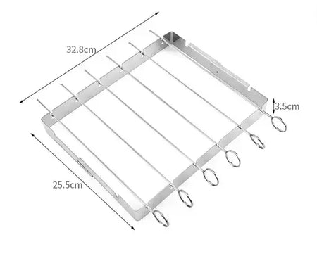 Grelha portátil churrasco suporte kebab espeto rack de aço inoxidável churrasco shish kabob espetos aço grelhar casa ao ar livre grills ferramentas