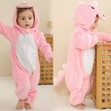Macacão Dinossauro Vermelho para Bebê Recém-nascido, Criança Cosplay Roupas, Pijama Kigurumi, Bonito Animal Romper, Unicórnio Onesies, Meninos e Meninas