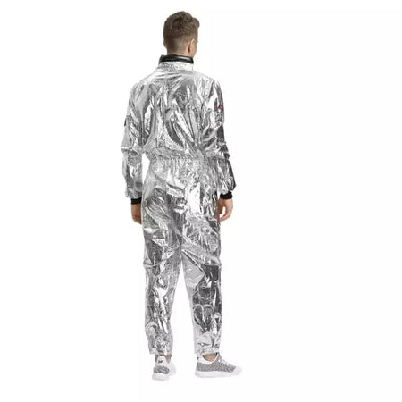 Masculino feminino zíper bordado aventura astronautas terno cosplay traje conjunto qualidade premium festa de halloween desempenho palco