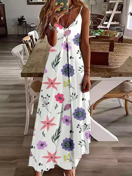 Vestido de cabeçada com estampa floral elegante feminino, casual roupas de praia, plus size, férias, Havaí, novo, 2024